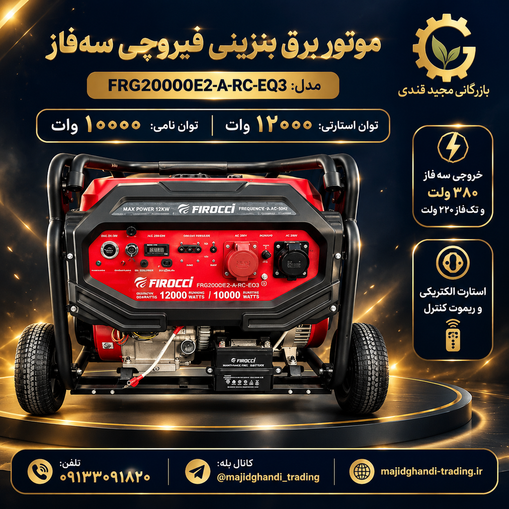 موتور برق  فیروچی مدل FRG20000E2-A-RC- EQ3 سه فاز